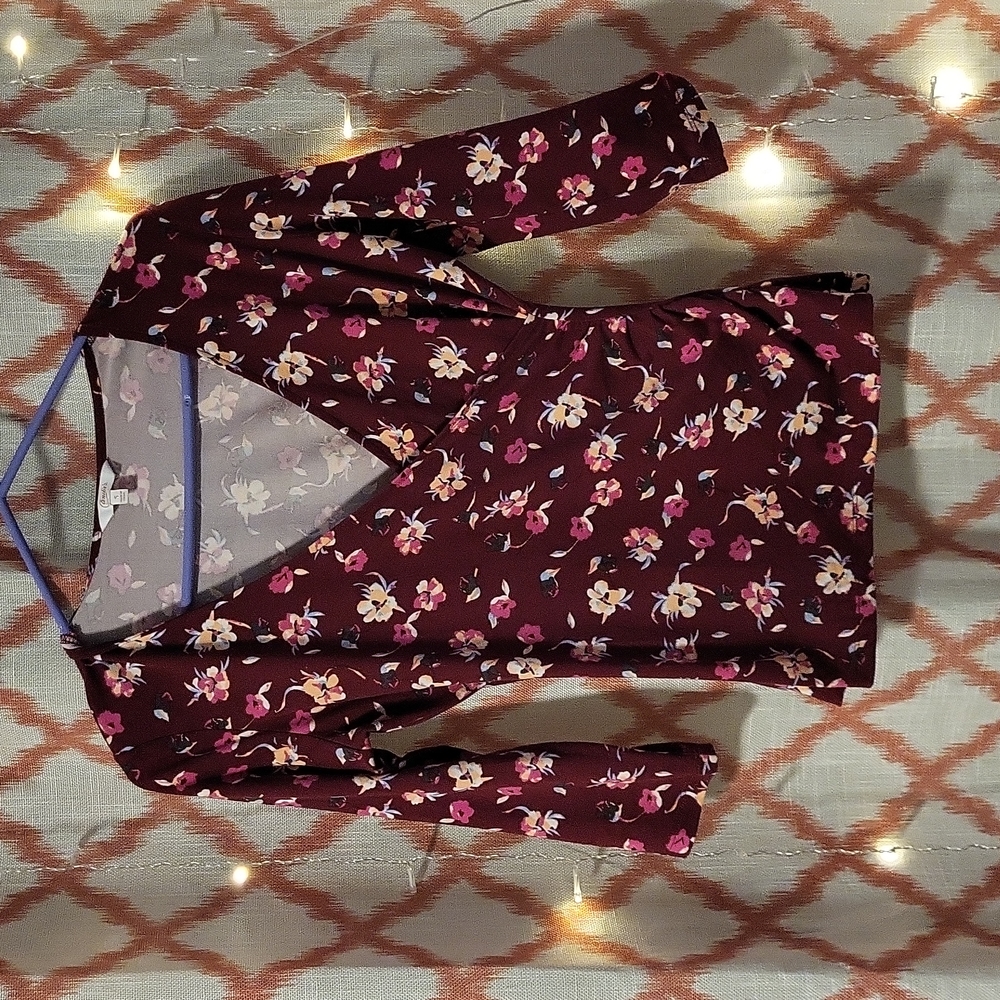 Juniors Floral V-Neck